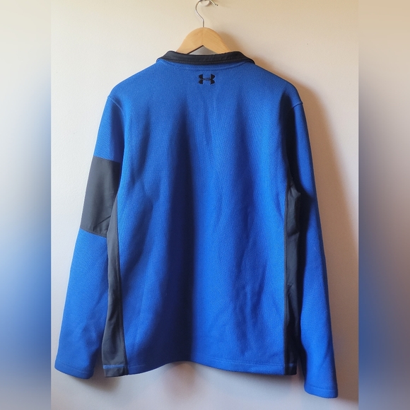 Mens LG Blue Under Armour half zip fleece - Picture 2 of 4
